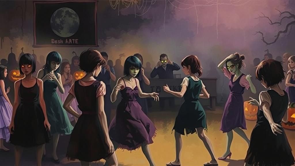 Teen Zombies Monster Mash in Léon Spilliaert Style