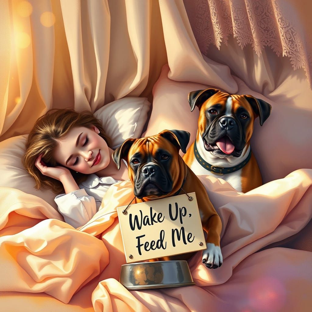 Peaceful Morning Interlude by a Playful Boxer Dog