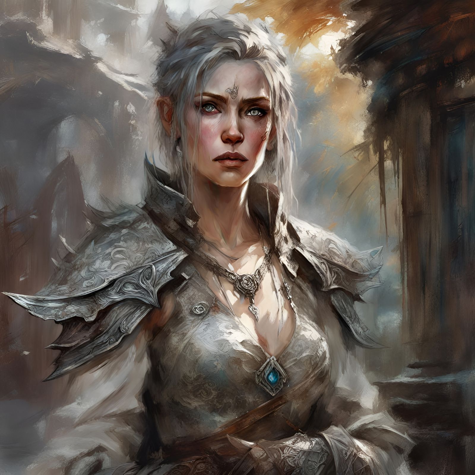 Intricate Silver Illustration: Scenic, Hyperdetailed, Regal