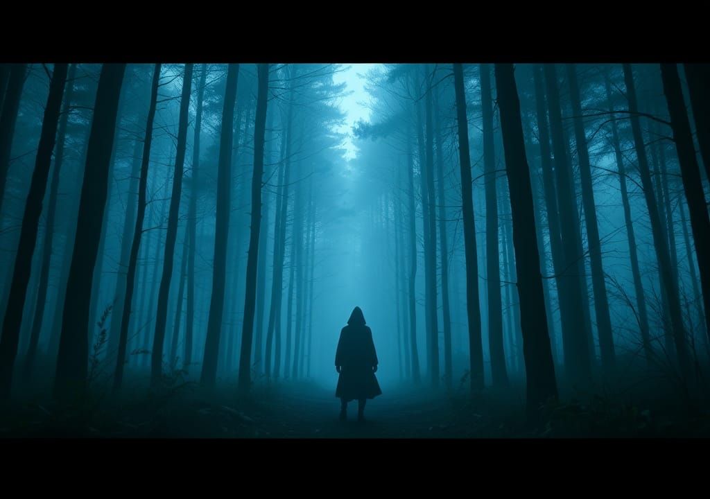 Eerie Forest Scene in Cinematic Style