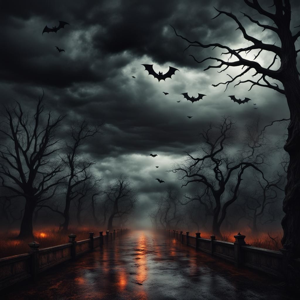 Halloween Fantasy: Gothic Horror in Dark Tones