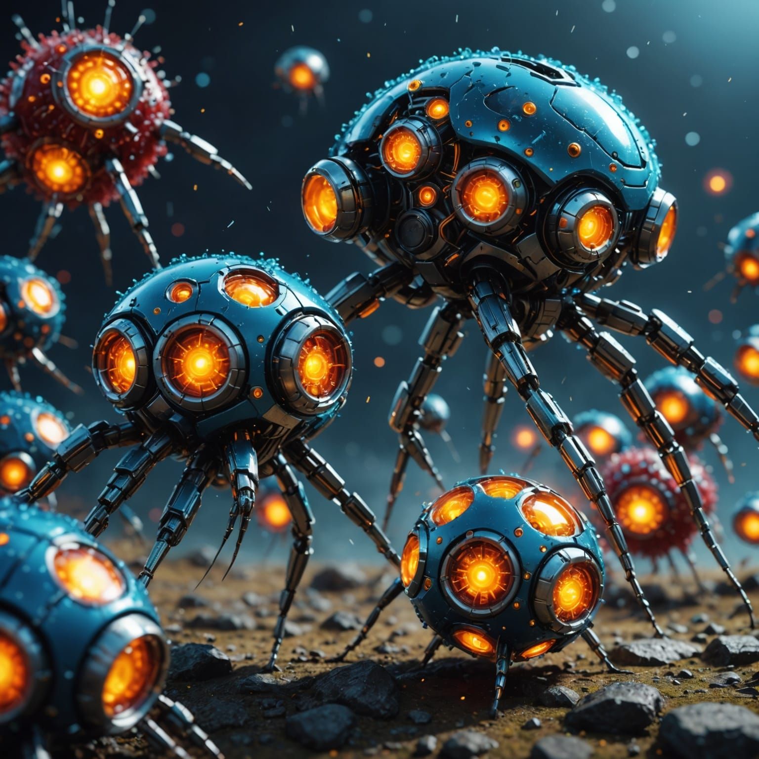 Nano-Bots Attack Viral Cell in Sci-Fi Epic