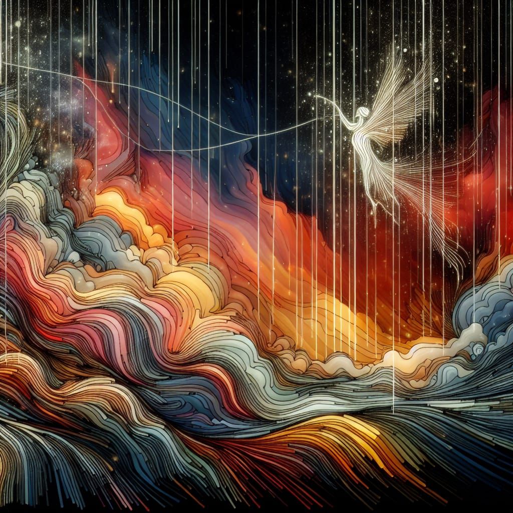 Abstract 'Rain Rain Go Away' in a Surreal Style