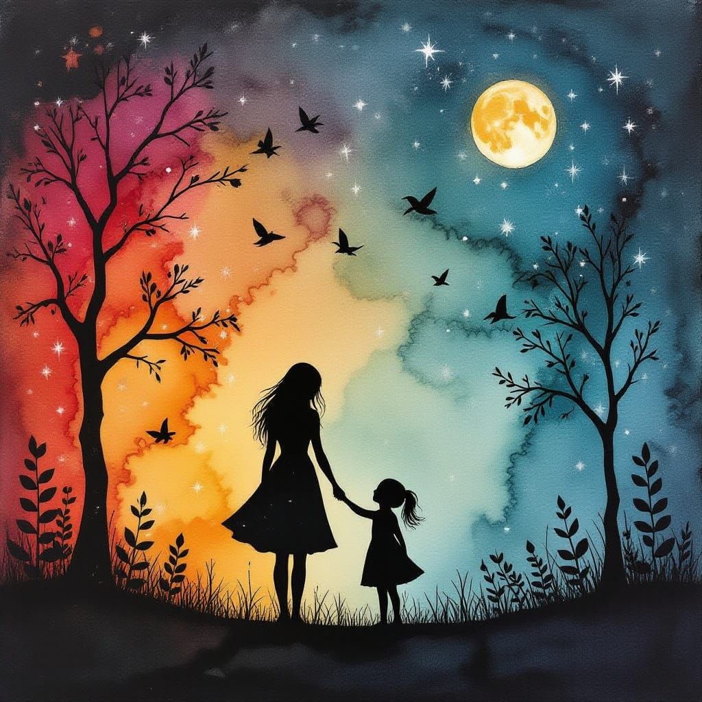 Dark Cosmic Dreamscape in Grunge Layered Fusion Style