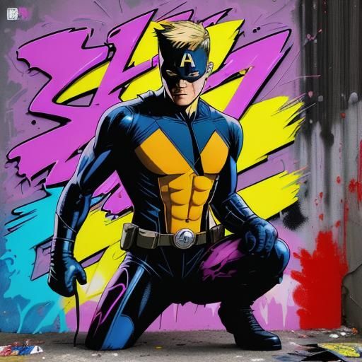 Hawkeye Superhero Comic Book Cover Illustration