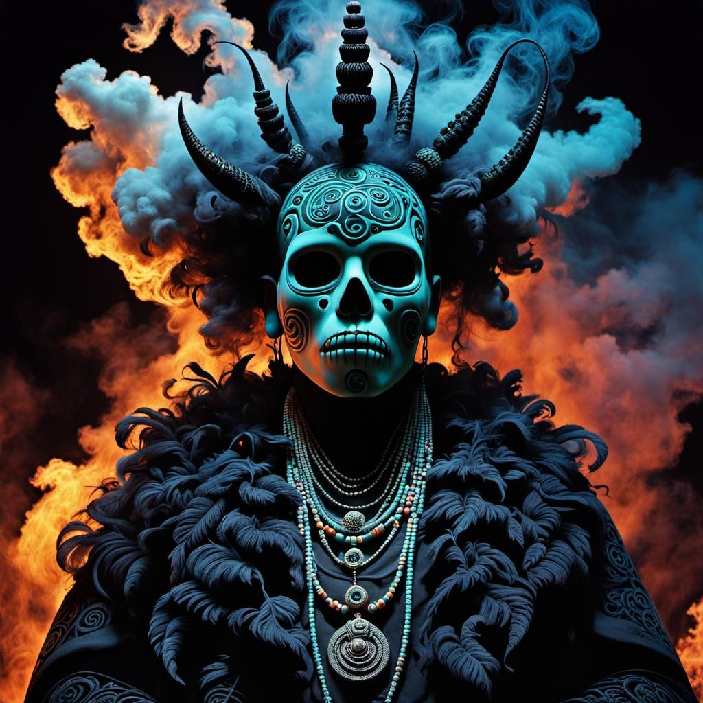 Creepy Voodoo Phantom at Wedding in Surreal Style