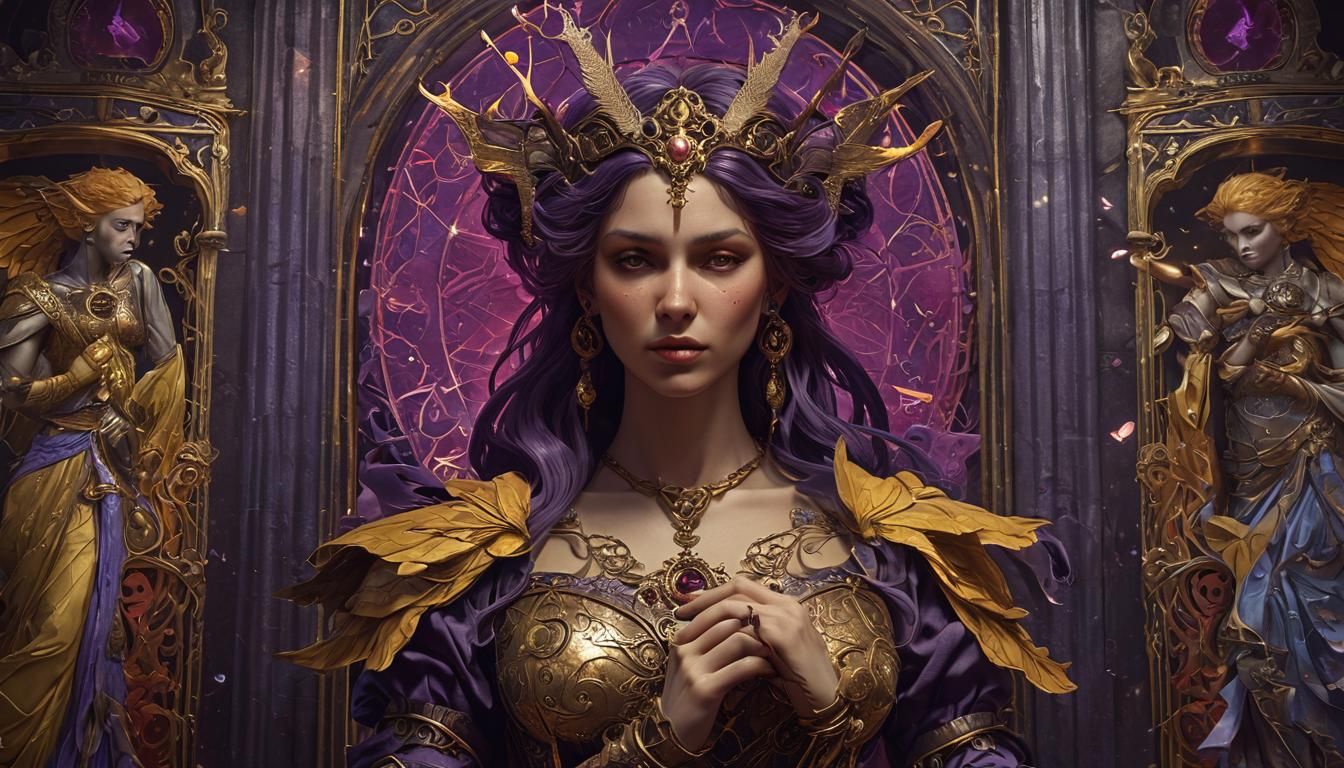 Tarot Cards based on "Demons and Angels a masterpiece, 8k re...