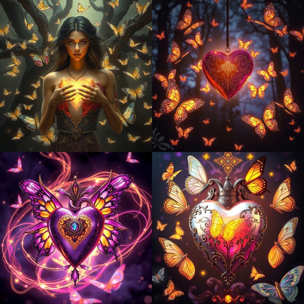 Dark Fantasy Masterpiece: Splendid Magic Heart and Butterfli...