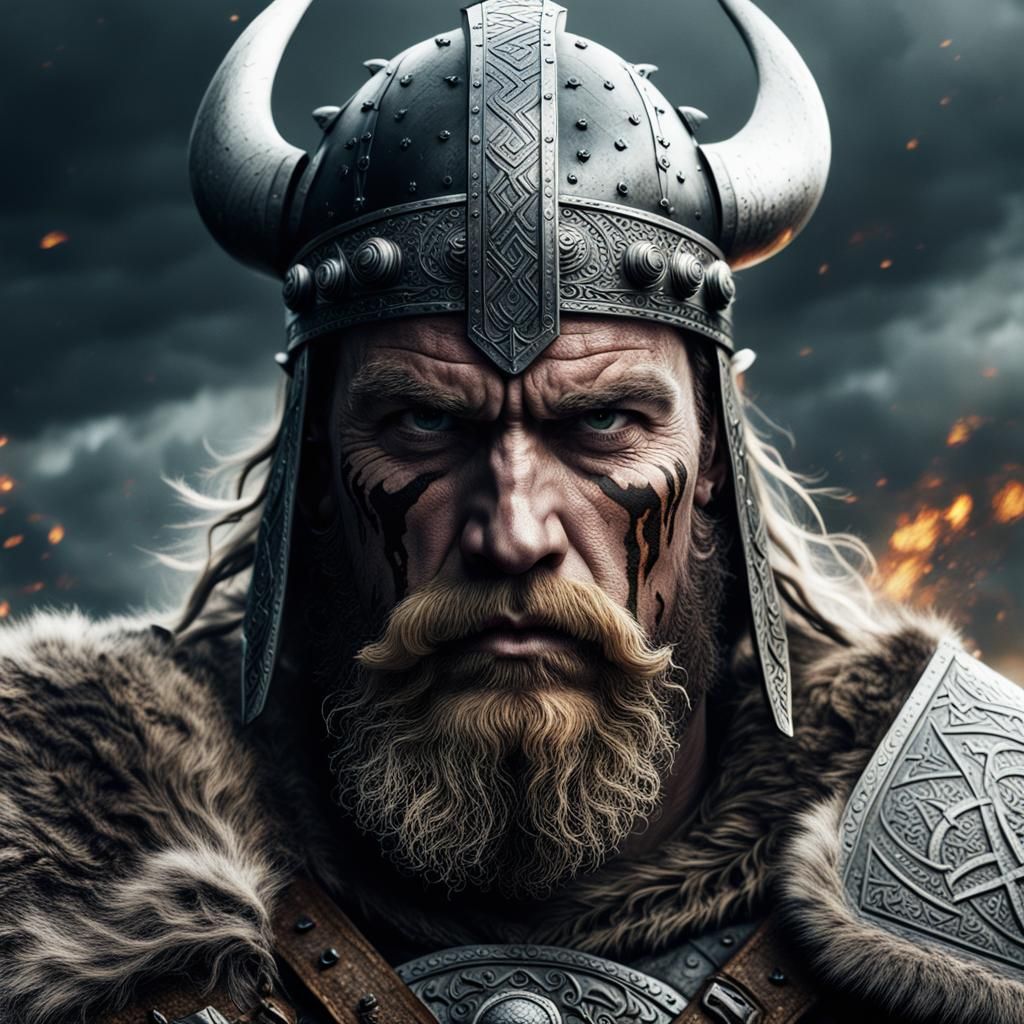 Epic Viking Warrior Portrait: Digital Matte Painting
