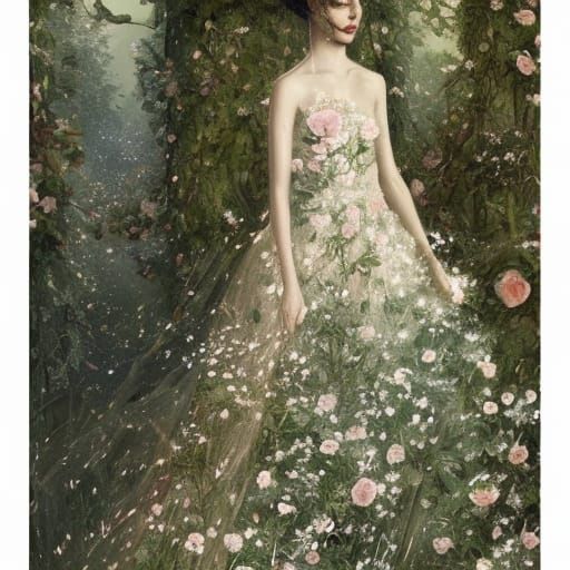 Rose and Lace Haute Couture Gown