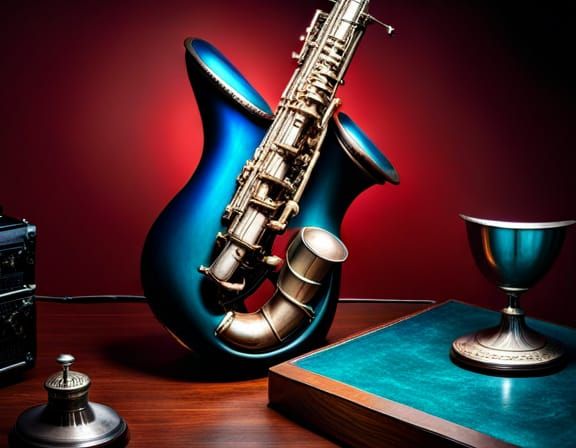 Electric Saxophone in Mysterious Dark Academia Style