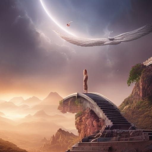 Epic Stairway to Heaven Digital Matte Painting