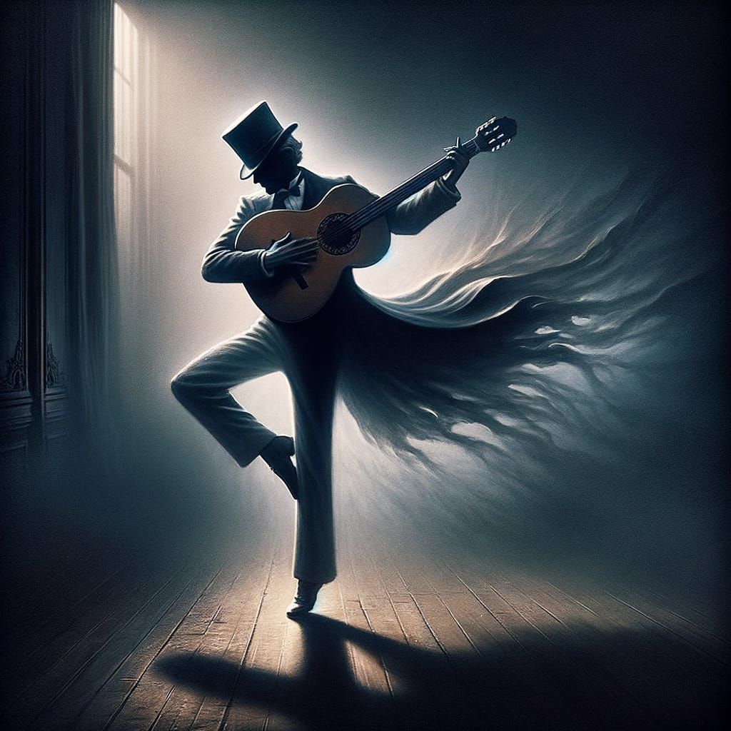 Dandy in Dramatic Dance Pose, Fine Art Photography