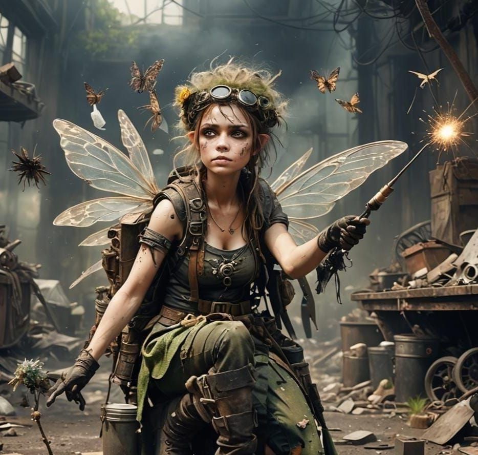 Post-Apocalyptic Fairy Cleans with Magic Dust