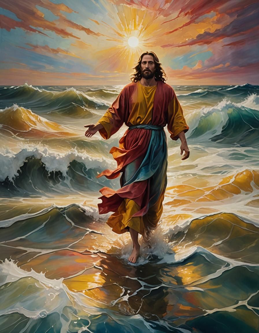 Jesus Walks on Water: An Oil Painting