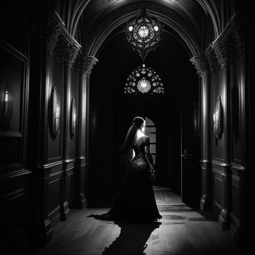 Gothic Heroine in Ink Splatter Style