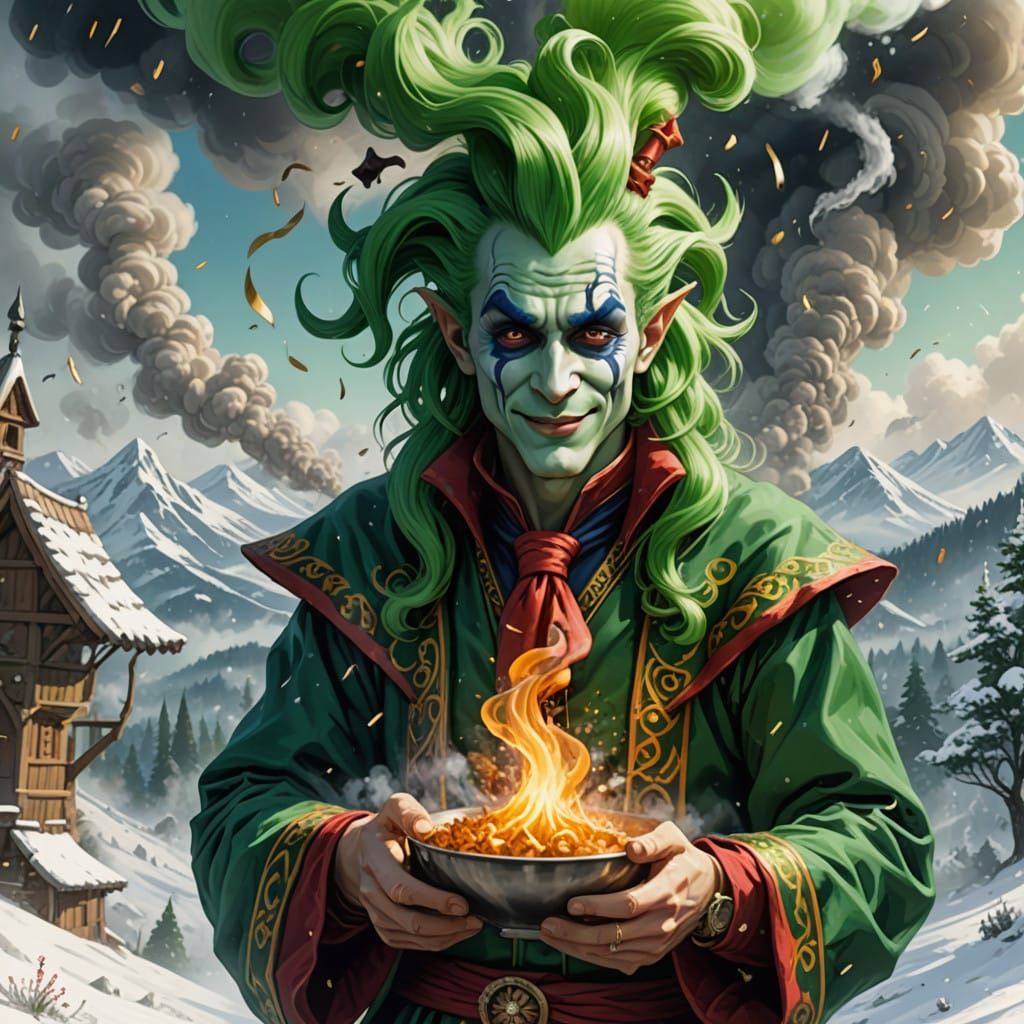 Mystical Jester Embarks on a Winter Wonderland Adventure