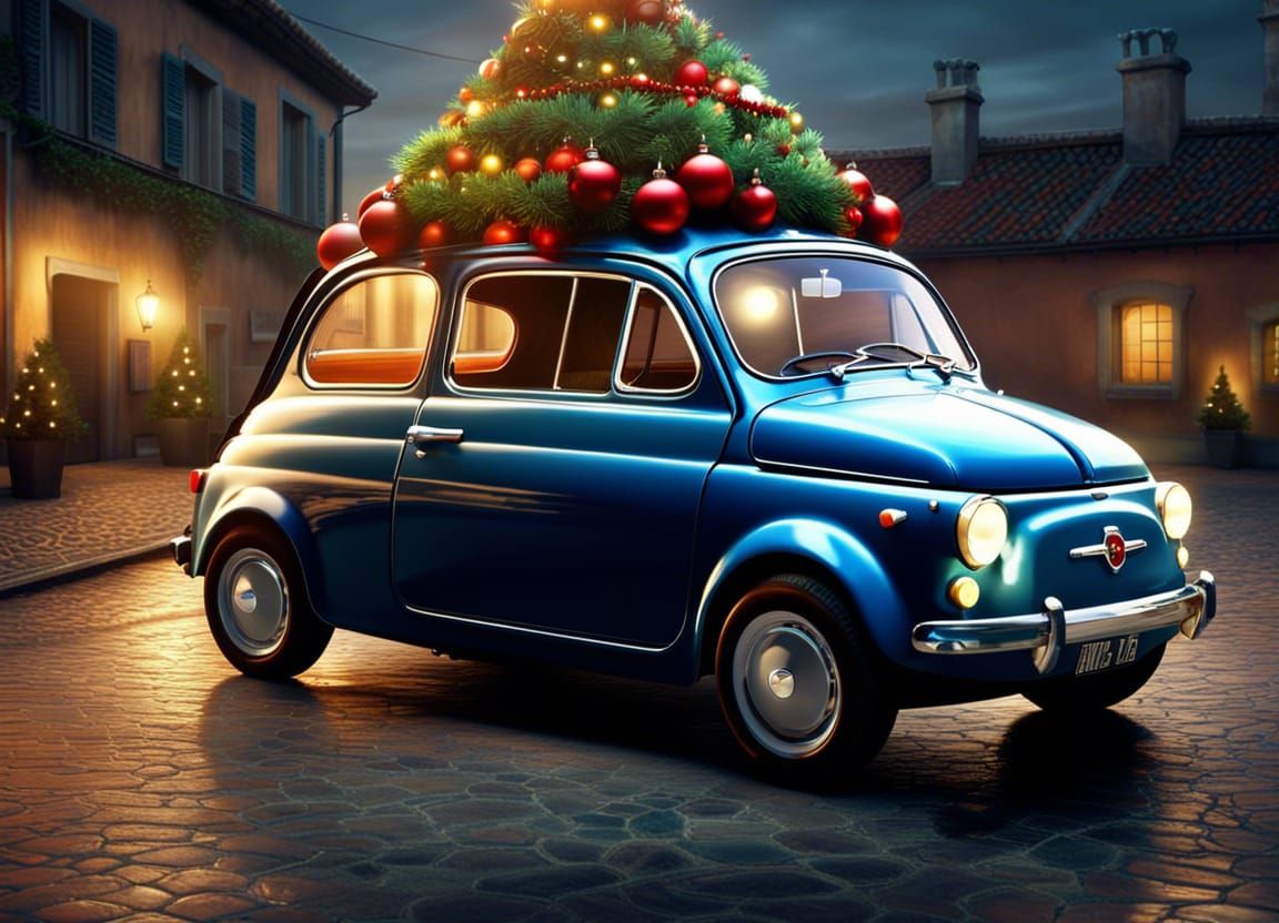Fiat 500 with Christmas Tree, Renaissance Style