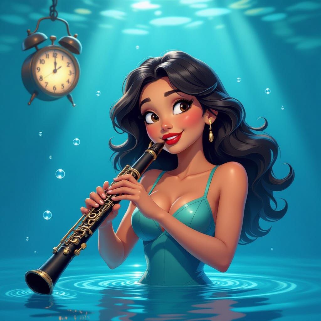 Mysterious Woman Boxing Rarbatshark in Anglerfish Pool