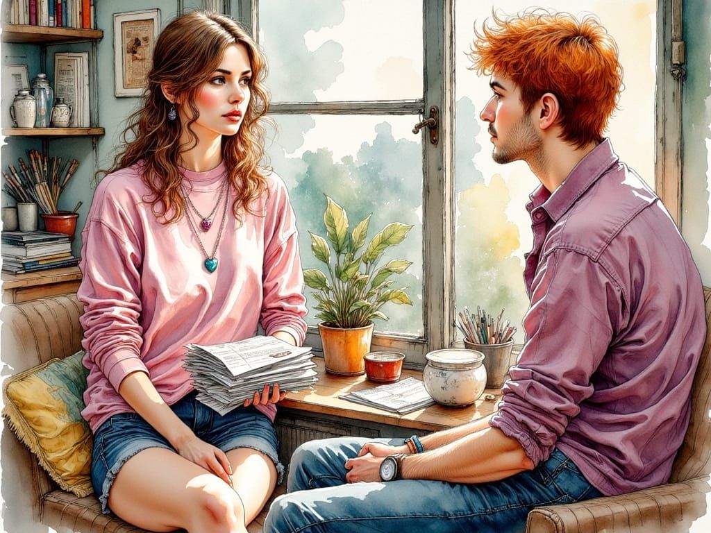 Serious Moment in Manhattan Apartment