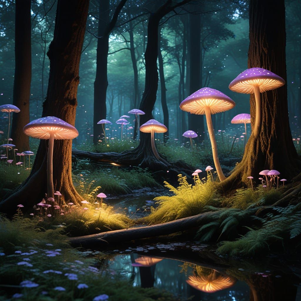 Dreamlike Enchanted Forests with Ethereal Light