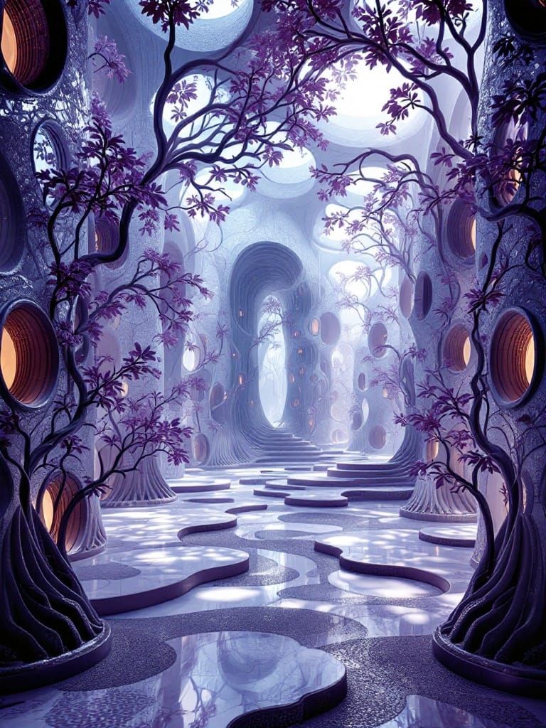 Animated Cuprite Head Interior with Willow Pattern Wallpaper