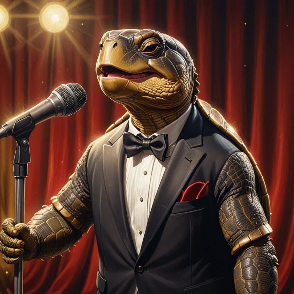 Turtle Singer in Vintage Hollywood Style