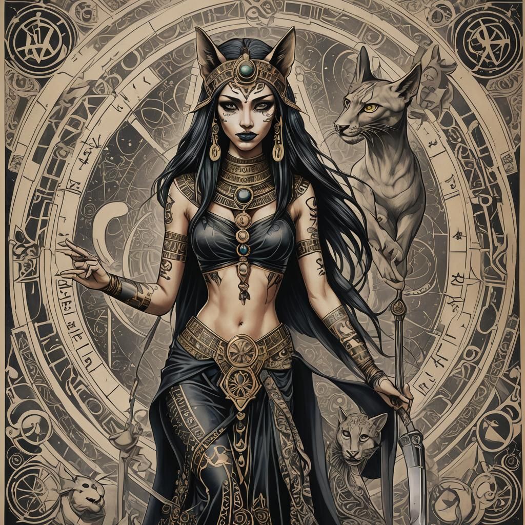 Psychedelic Portrait of Eris as Egyptian Deities