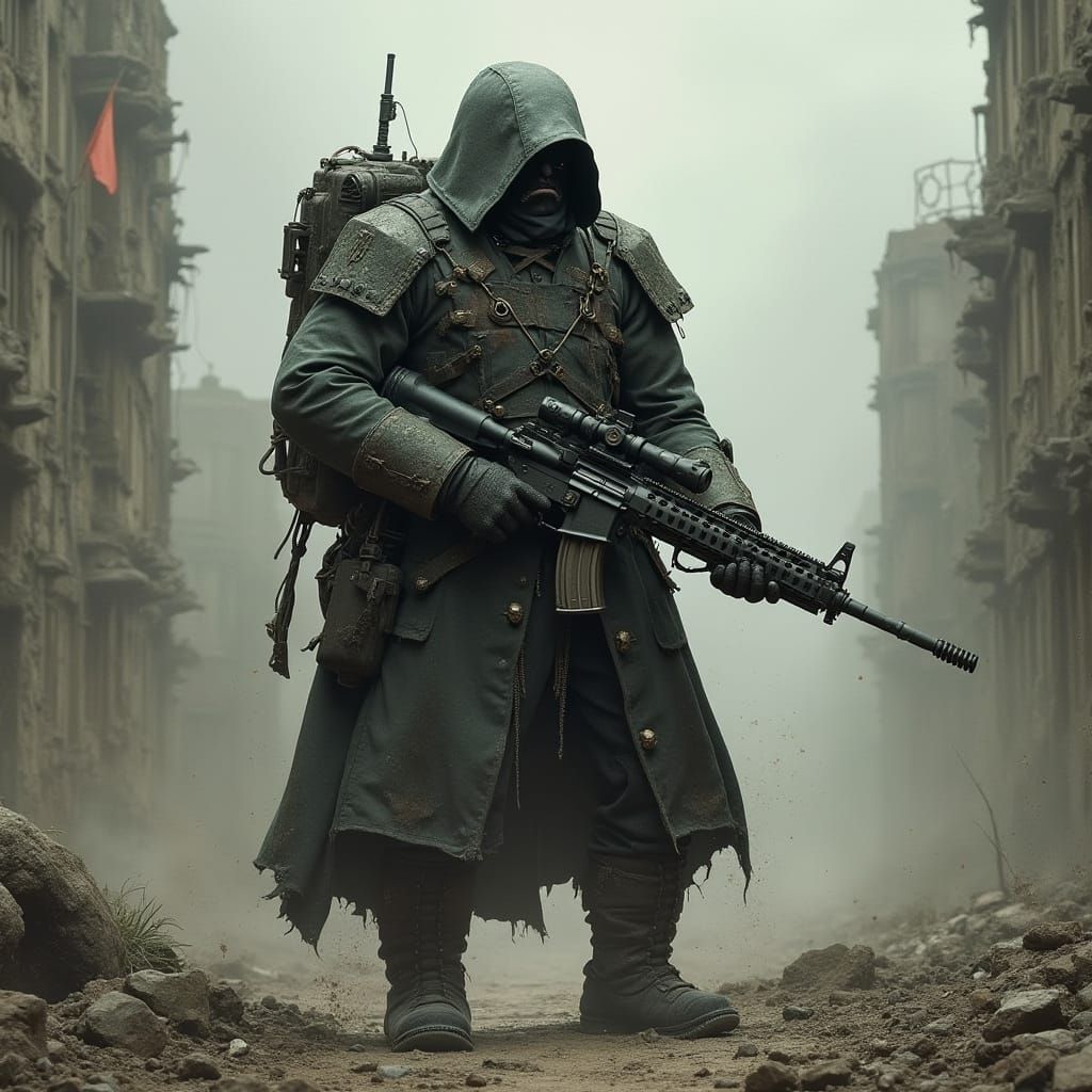 Warhammer 40k Soldier in Ruins