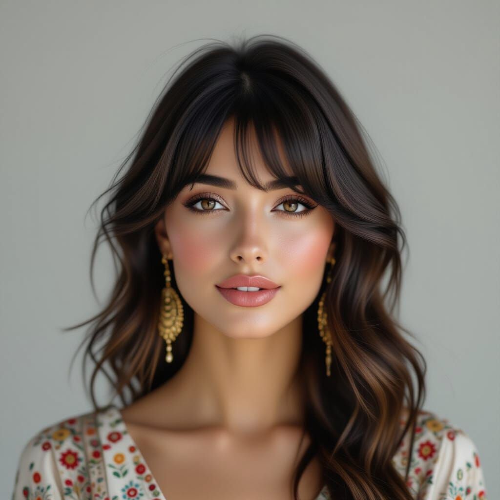 Beautiful Persian Woman with Bangs in 4K