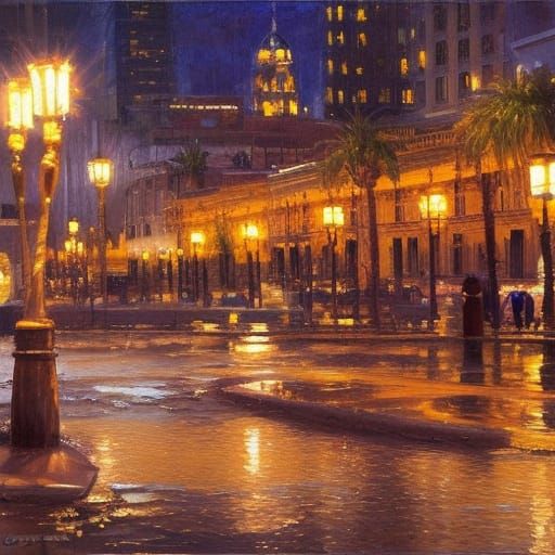 Lace Bows on Crystal Lamps in Oil Painting