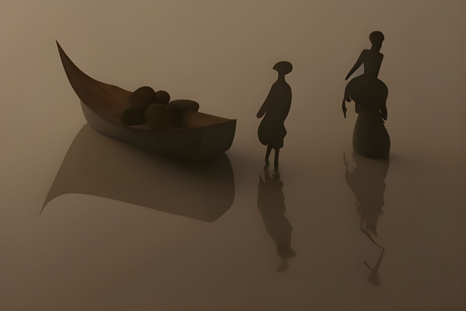 Sailor's Dream: Washerwomen in 3D Sculptural Style