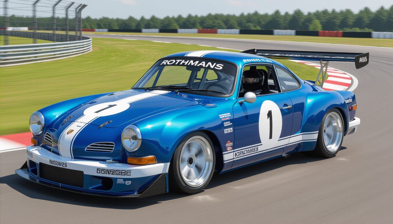 Karmann Ghia GT3: Retro-Modern Race Car in Rothmans Livery