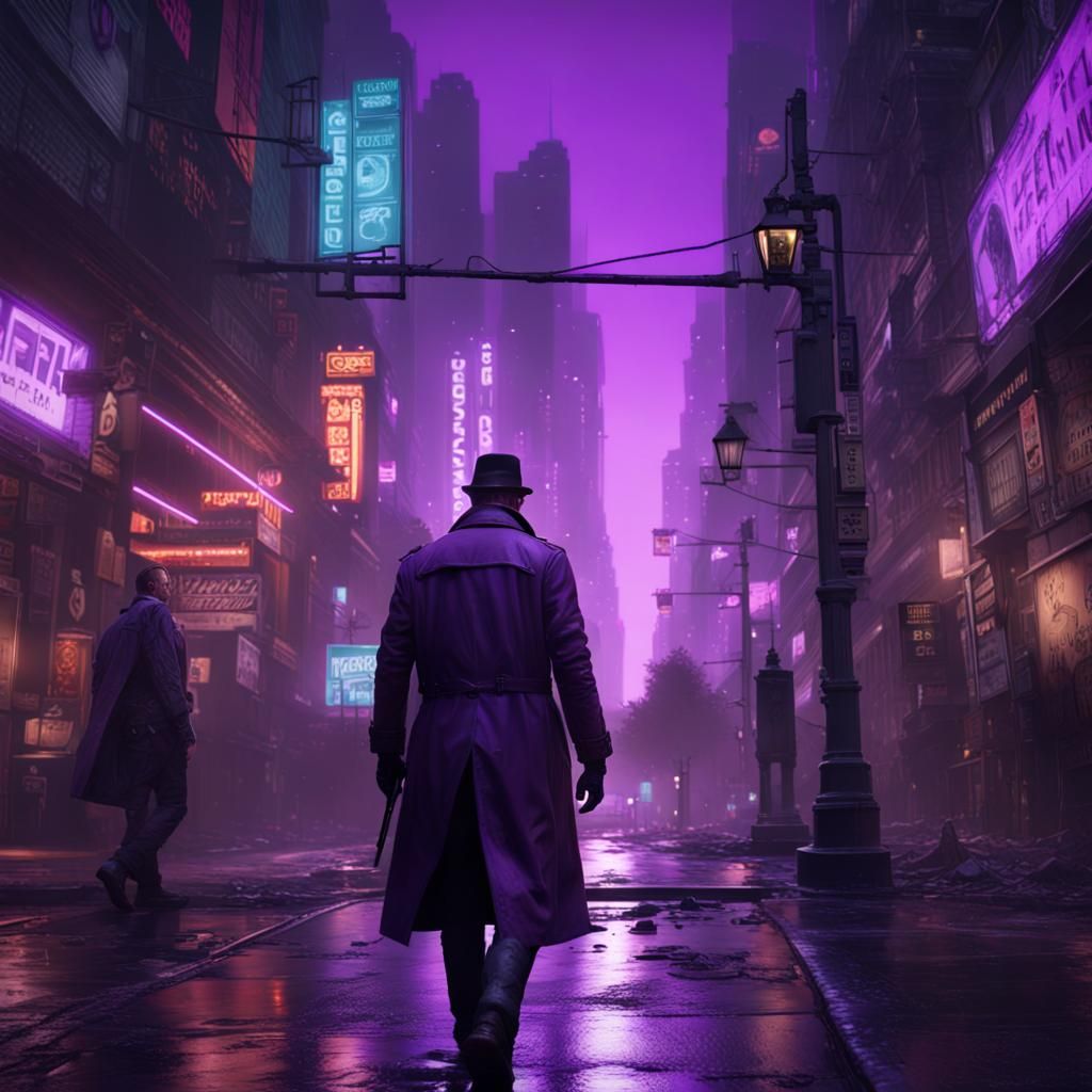 Grimey Sci-Fi Punk Cityscape in Cyberpunk Style