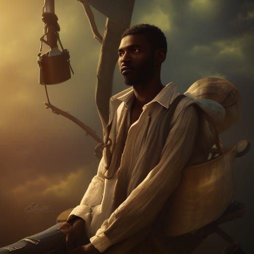 Hyperrealistic Pirate in Crow's Nest Concept Art