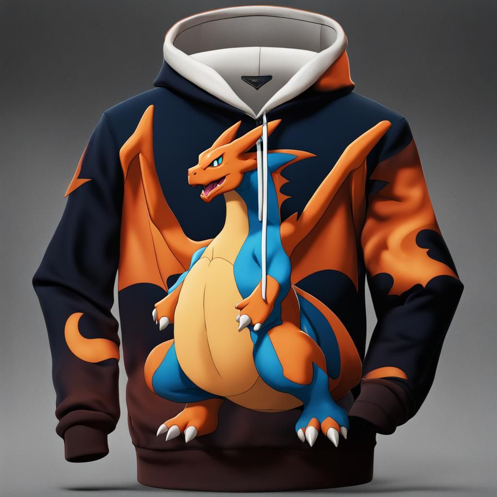 Charizard Pokémon Hoodie: Detailed Matte Painting