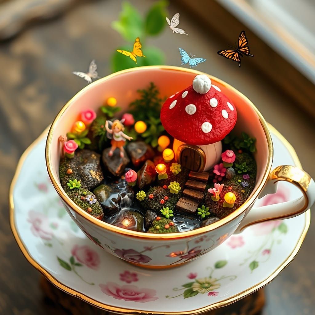 Magical Fairy Garden Inside a Teacup