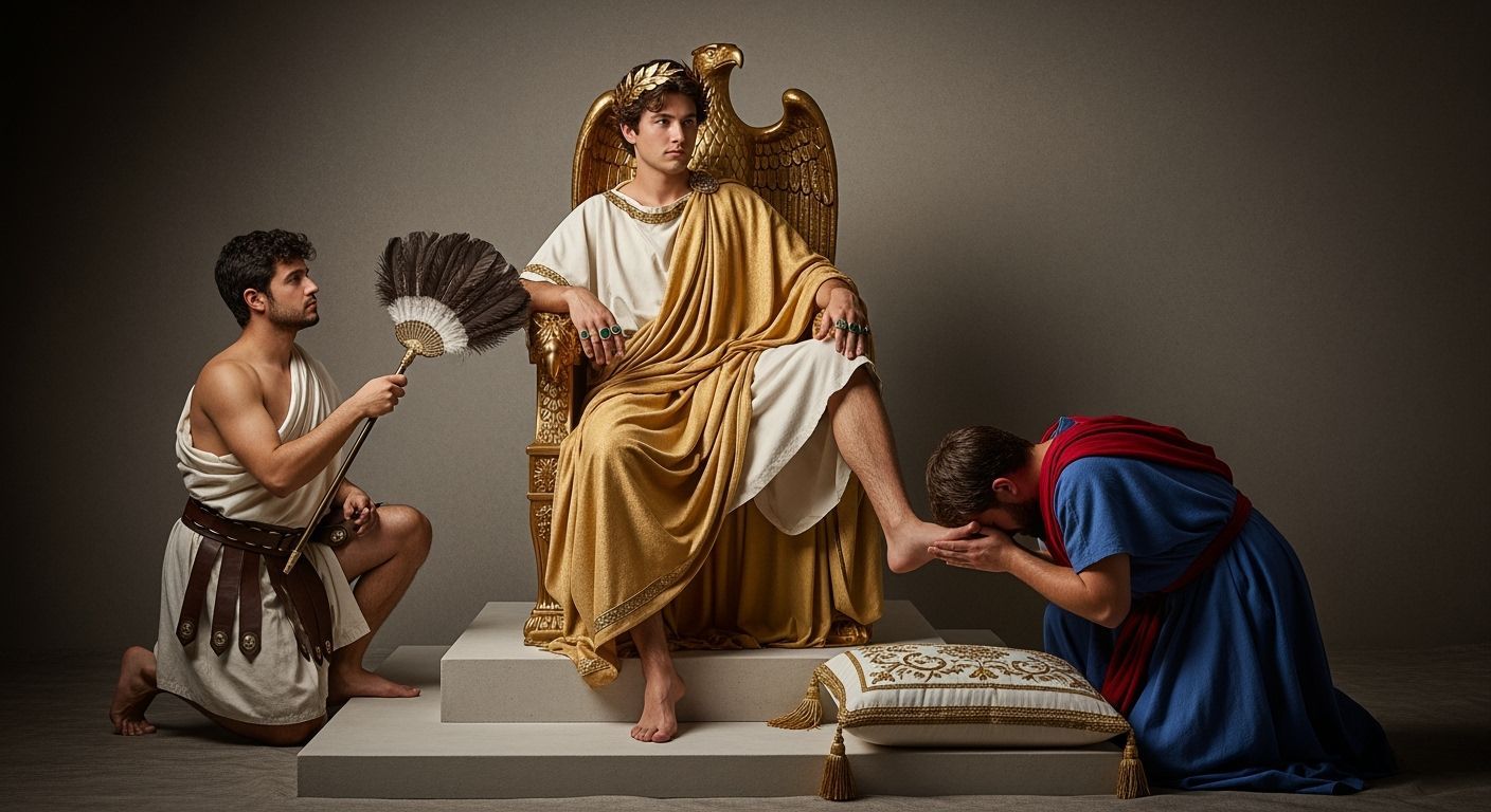 Roman Emperor on Eagle Throne, Professional Photography