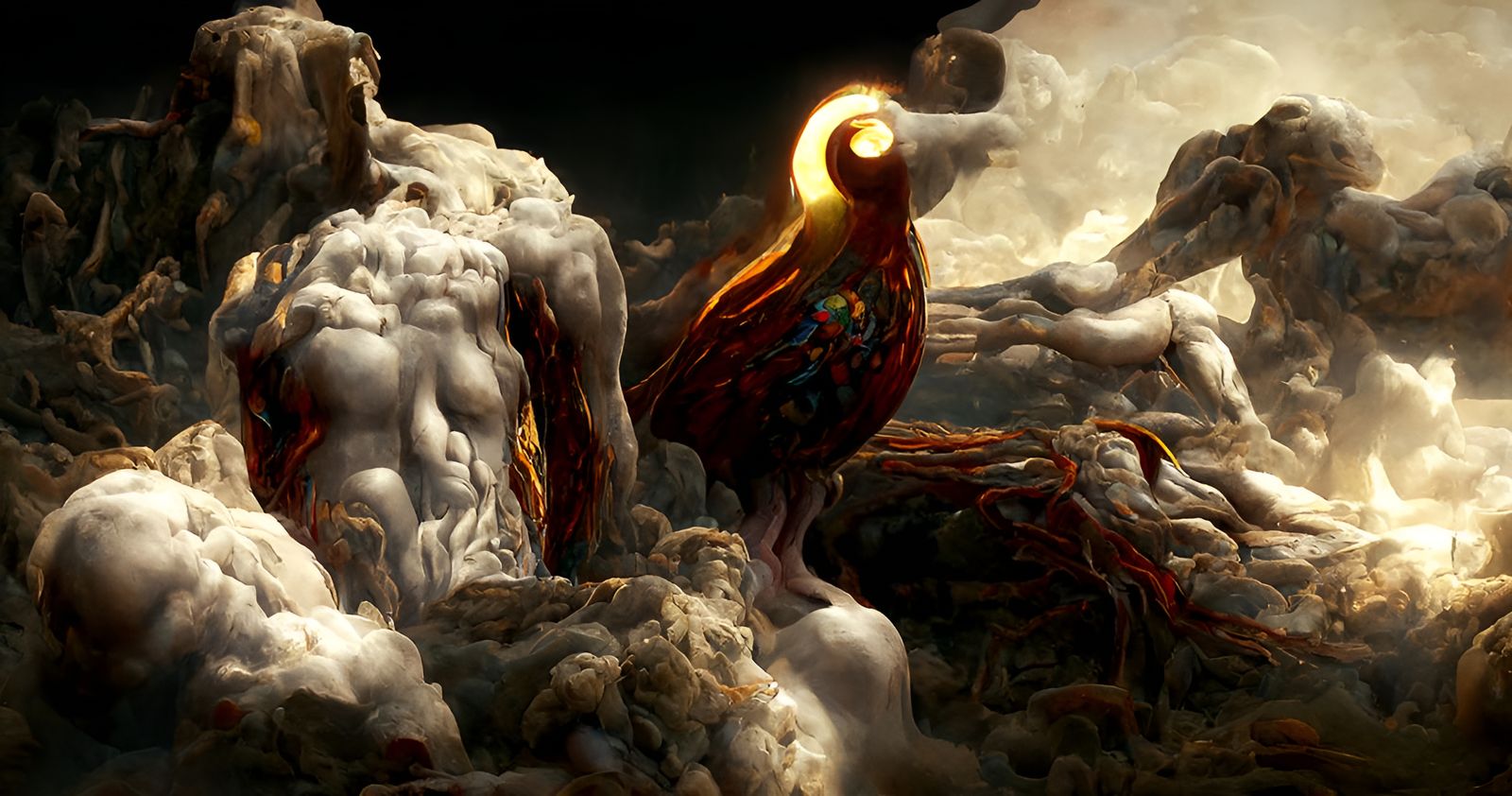 Prometheus Bound: Mythological Torment in Oil Painting