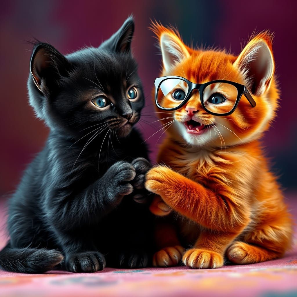 Two Playful Kittens Share a Heartwarming Moment