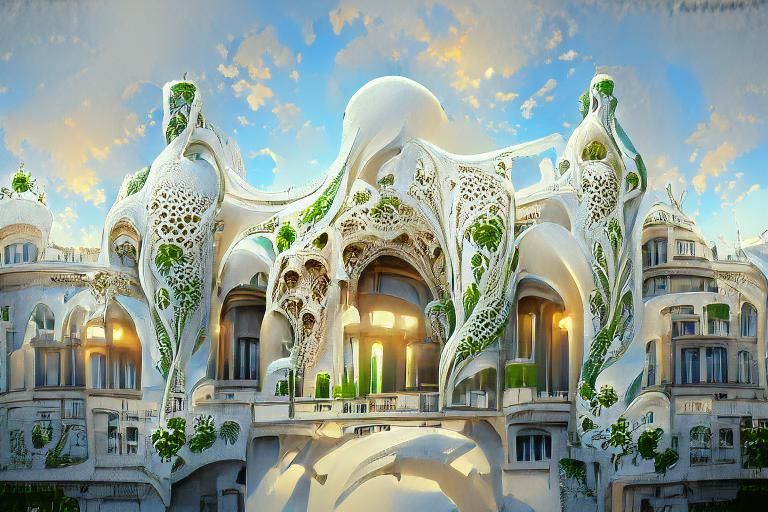 Futuristic Art Nouveau Museum: a Digital Masterpiece
