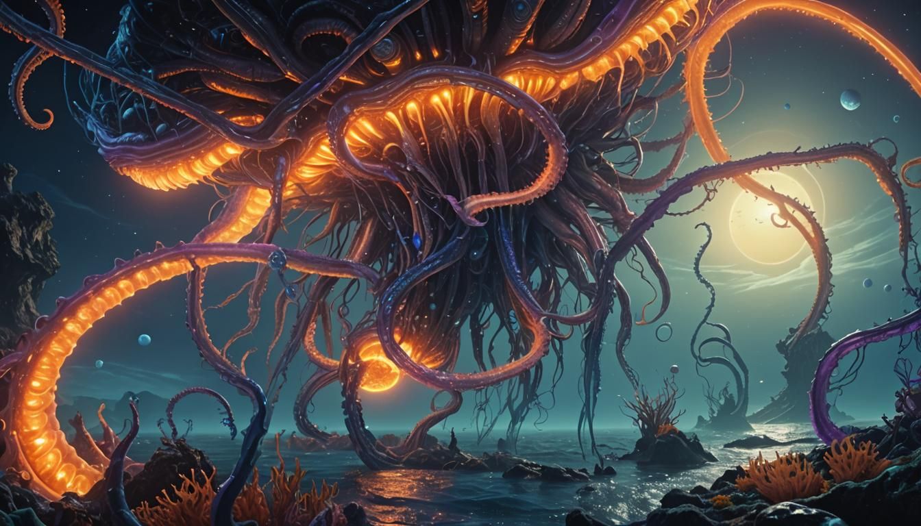 Aliens Explore Ocean Universes: Digital Matte Painting