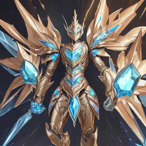 Gem-Powered Technological Armor Design