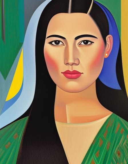 Cubist Portrait of a Beautiful Woman