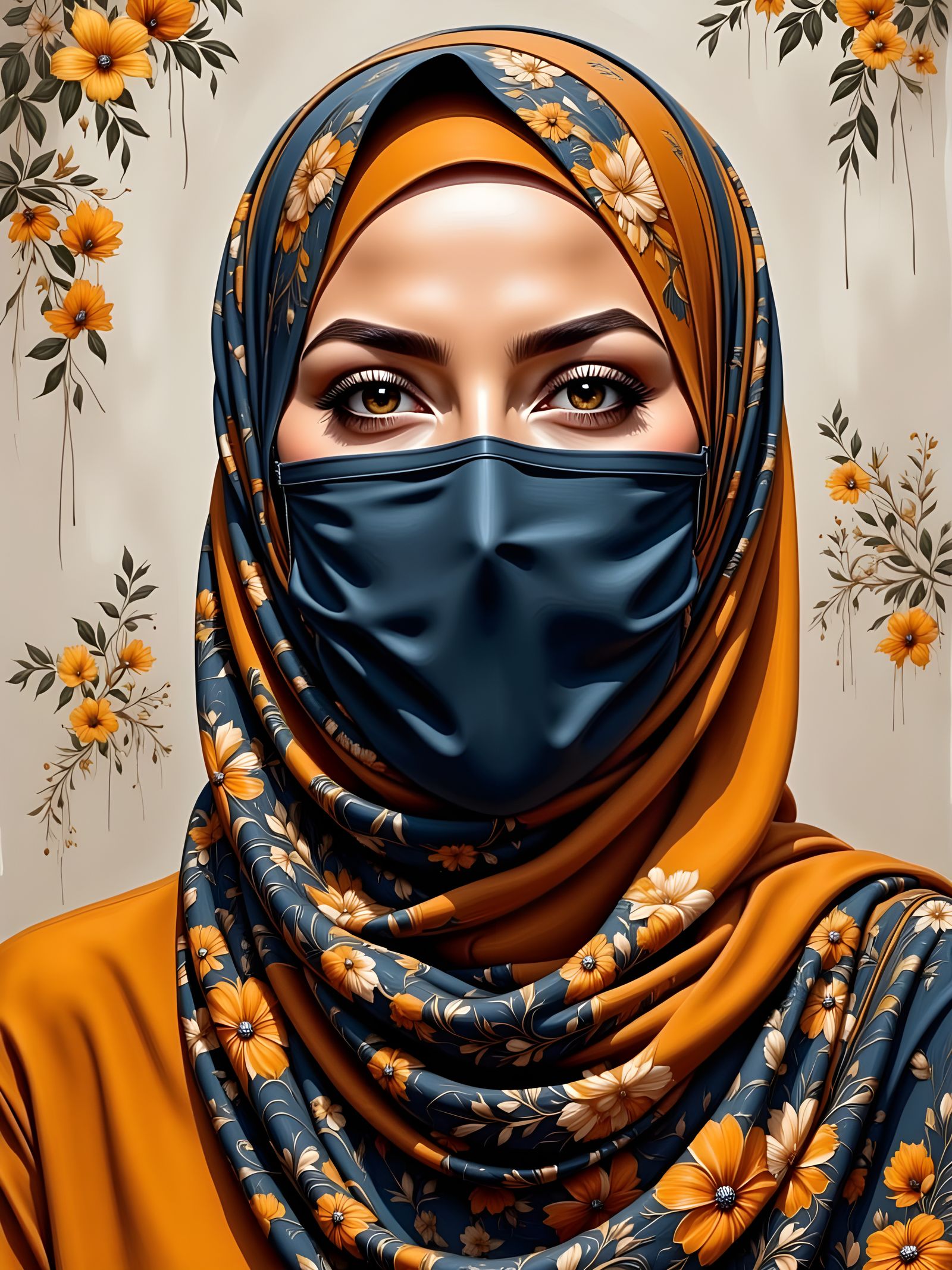 Modest Beauty in Monochrome Oil-Guache