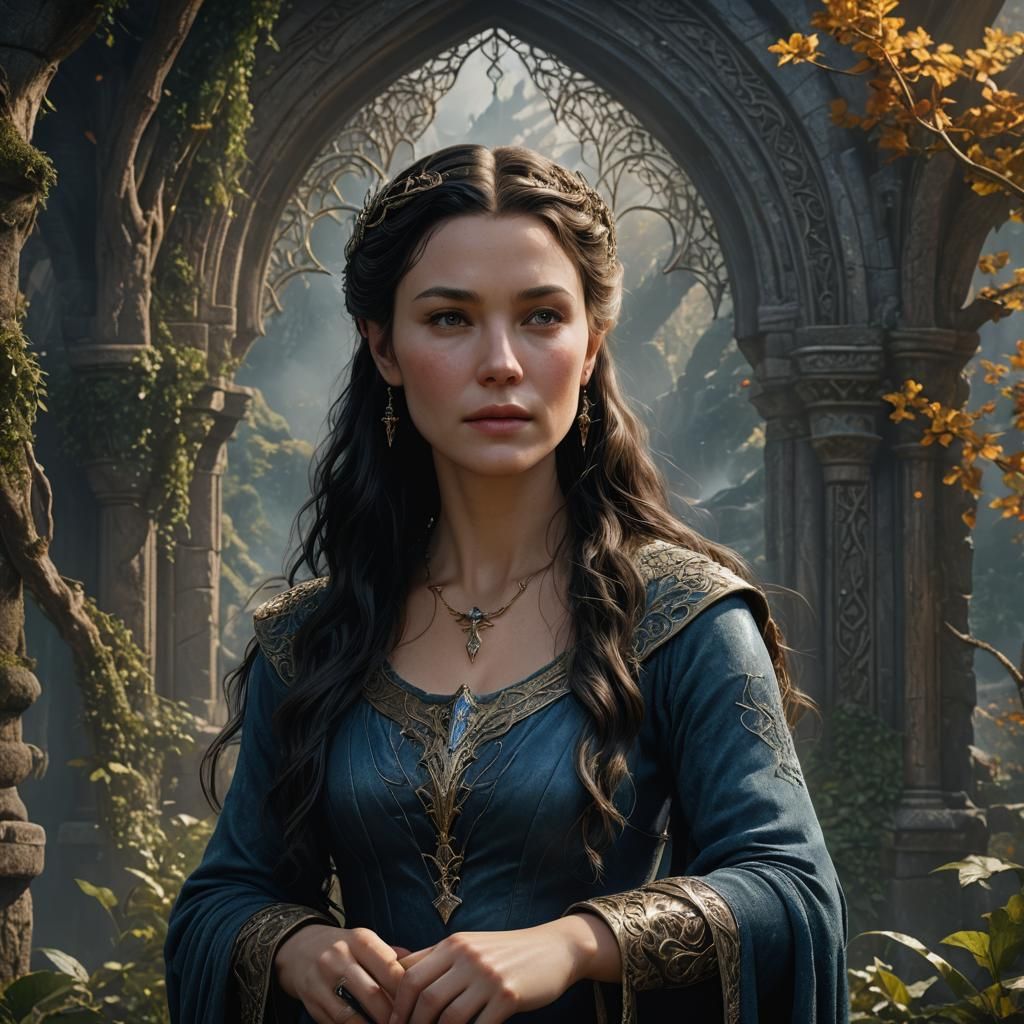 Realistic Portrait of Arwen Undómiel in Fantasy Art