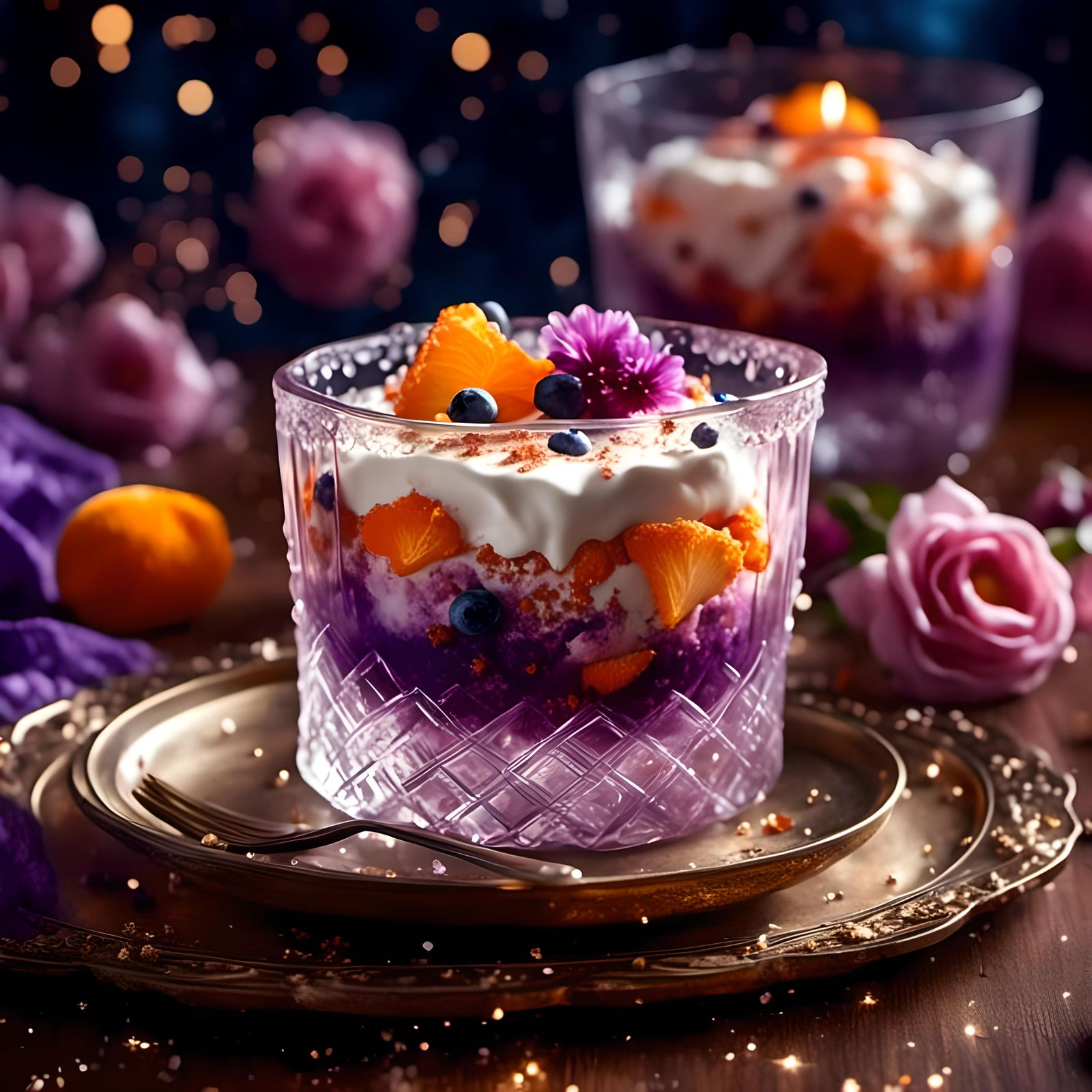 Miniature Yogurt Cup Still Life in Kitchen Setting