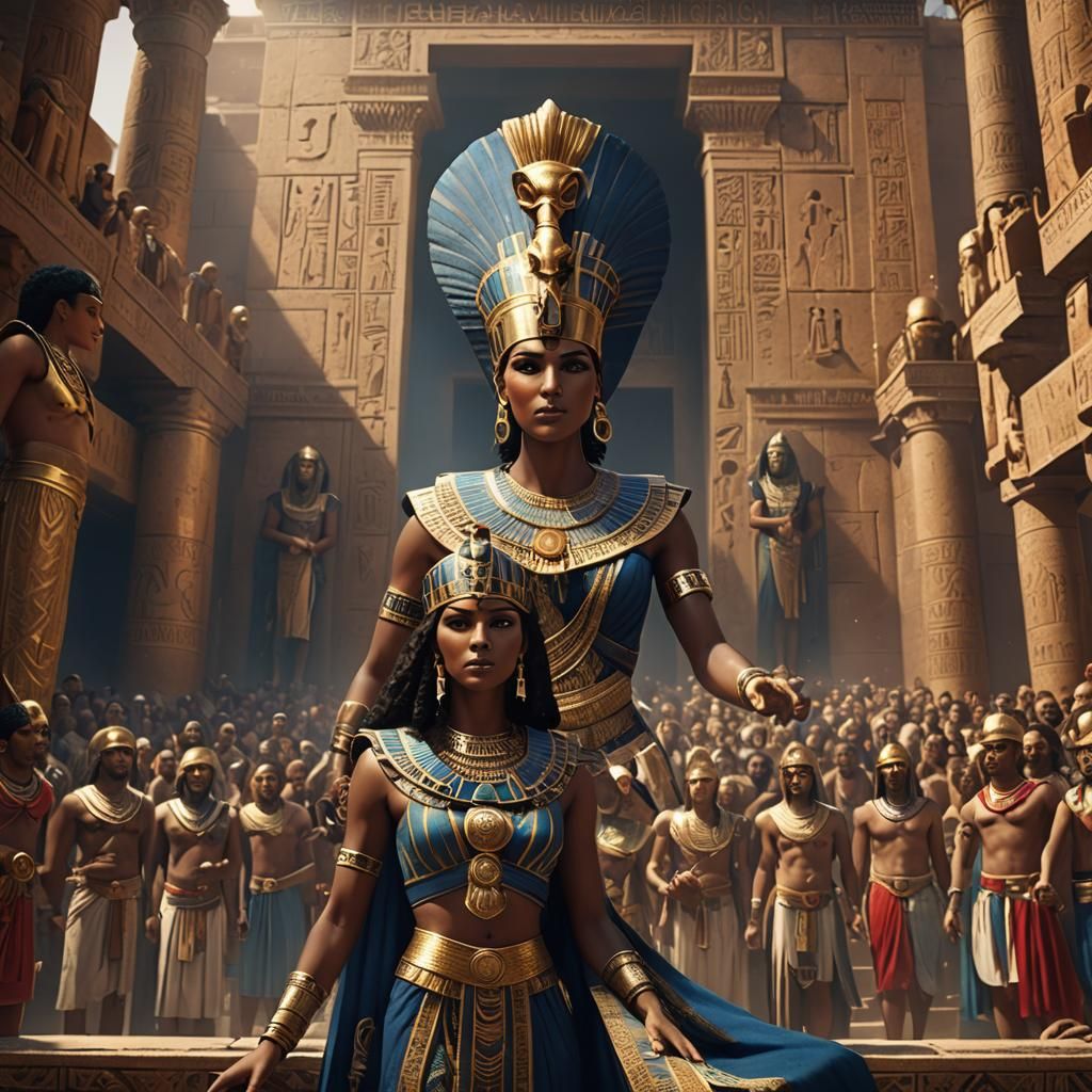 Cleopatra Addresses Roman Senate: Detailed Matte Painting