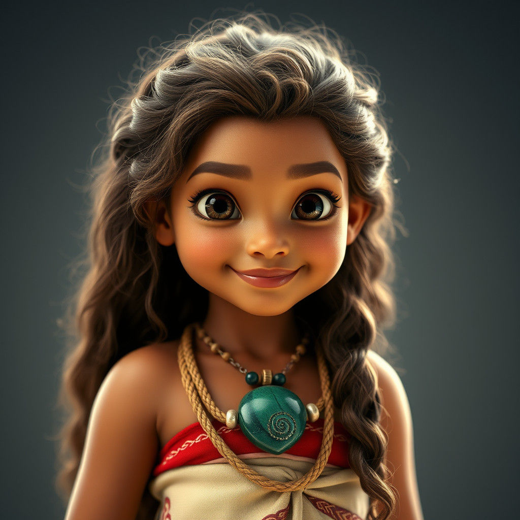 Polynesian Girl Portrait with Traditional Outfit