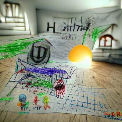 Disturbing Child's Drawing in 3D Unreal Engine